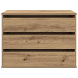 Berkfield Home Corner Chest of Drawers Artisian Oak 80x41x58 cm Engineered Wood in Brown - Size: 80 x 41 x 58 cm - thumbnail 4