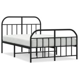 Berkfield Home Metal Bed Frame with Headboard & Footboard Black 120x190 cm Small Double - thumbnail 2