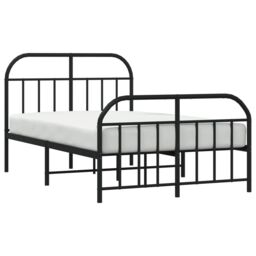 Berkfield Home Metal Bed Frame with Headboard & Footboard Black 120x190 cm Small Double - thumbnail 4