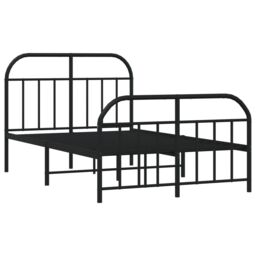 Berkfield Home Metal Bed Frame with Headboard & Footboard Black 120x190 cm Small Double - thumbnail 5