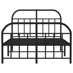 Berkfield Home Metal Bed Frame with Headboard & Footboard Black 120x190 cm Small Double - thumbnail 6