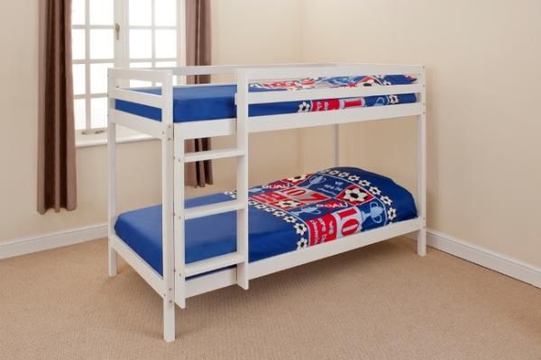 Comfy Living Ltd Wooden Bunkbed In Various Colours & Sizes in White - Size: Small Single