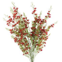 Pegdev Pack of 6 100cm Artificial Stems with Small Red Silk Flowers