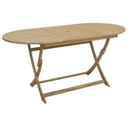 Berkfield Home Folding Garden Table 160x85x75 cm Solid Wood Acacia in Brown - Size: 160 x 85 x 75 cm - thumbnail 2