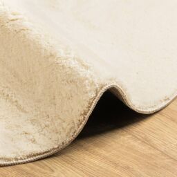 Berkfield Home Rug HUARTE Short Pile Soft & Washable Cream √ò 80 cm - Size: Medium - thumbnail 6