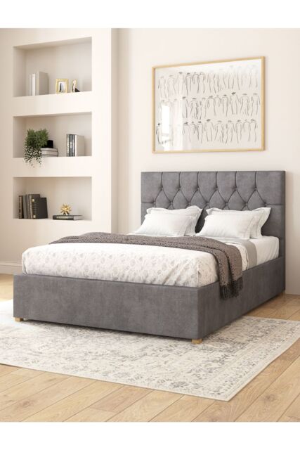 Aspire Olivier Electric Adjustable Bed Upholstered in Plush Velvet Fabric with Pocket Sprung Mattress UK Made in Grey - Size: Super King - image 1