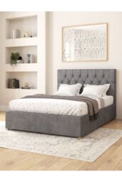 Aspire Olivier Electric Adjustable Bed Upholstered in Plush Velvet Fabric with Pocket Sprung Mattress UK Made in Grey - Size: Super King - thumbnail 1