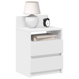 Berkfield Home Durable Bedside Cabinets 2 pcs with 2 Drawers White 40x33x60 cm - Size: 40 x 33 x 60 cm - thumbnail 2
