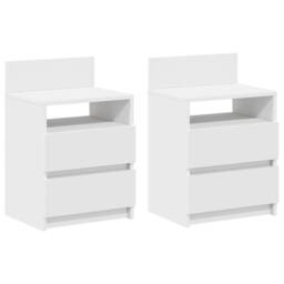 Berkfield Home Durable Bedside Cabinets 2 pcs with 2 Drawers White 40x33x60 cm - Size: 40 x 33 x 60 cm - thumbnail 3