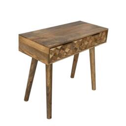 Jaipur Furniture Ltd Geometric Console Table 2 Drawer - Mango Wood - L40 x W91 x H76 cm - Light Finish - Assembly Required in Brown - thumbnail 5