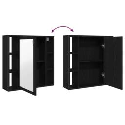 Berkfield Home Bathroom Mirror Cabinet Black Oak 60x16x60 cm Engineered Wood - Size: 60 x 16 x 60 cm - thumbnail 7