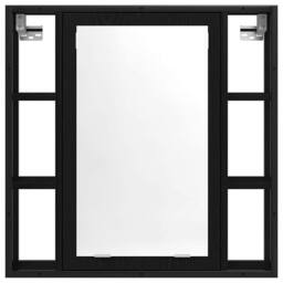 Berkfield Home Bathroom Mirror Cabinet Black Oak 60x16x60 cm Engineered Wood - Size: 60 x 16 x 60 cm - thumbnail 4