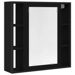 Berkfield Home Bathroom Mirror Cabinet Black Oak 60x16x60 cm Engineered Wood - Size: 60 x 16 x 60 cm