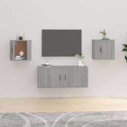 Berkfield Home Wall Mounted TV Cabinets 2 pcs Grey Sonoma 40x34.5x40 cm - thumbnail 2