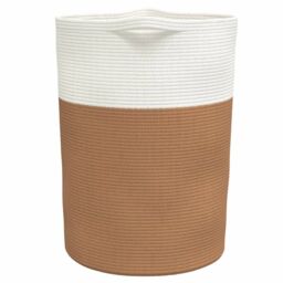 Berkfield Home Storage Basket Brown & White √ò49x65 cm Cotton - Size: 49x65 cm - thumbnail 5