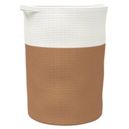 Berkfield Home Storage Basket Brown & White √ò49x65 cm Cotton - Size: 49x65 cm - thumbnail 2