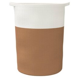 Berkfield Home Storage Basket Brown & White √ò49x65 cm Cotton - Size: 49x65 cm - thumbnail 4