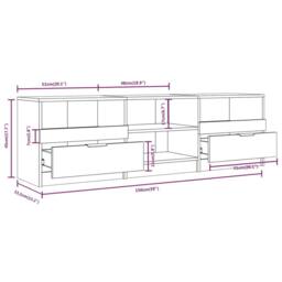 Berkfield Home TV Cabinet Concrete Grey 150x33.5x45 cm Engineered Wood - thumbnail 7
