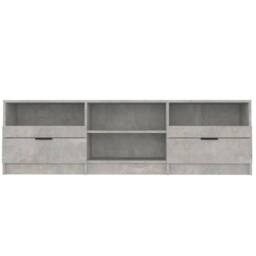 Berkfield Home TV Cabinet Concrete Grey 150x33.5x45 cm Engineered Wood - thumbnail 4