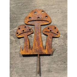 Poppyforge Toadstool on Spike - Bare Metal/Ready to Rust - L15 x W19 x H20 cm in Brown - thumbnail 3
