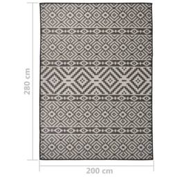 Berkfield Home Outdoor Flatweave Rug 200x280 cm Black Stripes - Size: Medium - thumbnail 6