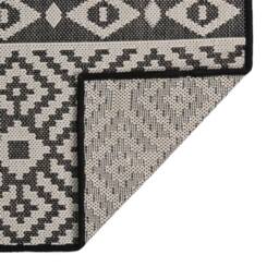 Berkfield Home Outdoor Flatweave Rug 200x280 cm Black Stripes - Size: Medium - thumbnail 3
