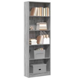 Berkfield Home Bookcase Grey Sonoma 60x24x176 cm Engineered Wood - Size: 60 x 24 x 176 cm - thumbnail 1