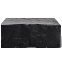 Berkfield Home Garden Furniture Cover 6 Person Poly Rattan Set 10 Eyelets 240x140cm in Black - Size: 240x140 cm - thumbnail 2