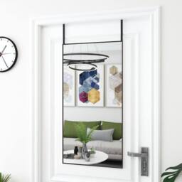 Berkfield Home Door Mirror Black 50x100 cm Glass & Aluminium - thumbnail 2
