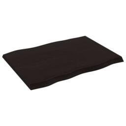 Berkfield Home Table Top Dark Grey 80x60x(2-4) cm Treated Solid Wood Live Edge in Dark Brown - thumbnail 4