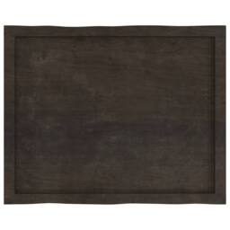 Berkfield Home Table Top Dark Grey 80x60x(2-4) cm Treated Solid Wood Live Edge in Dark Brown - thumbnail 5