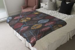 Benjamin Tate Design Prints Of Autumn Leaves Blanket in Natural - Size: 120 cm x 150 cm - thumbnail 3