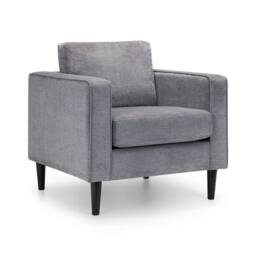 Cheshire Hayward Chair in Grey Chenille Fabric in Dark Grey - thumbnail 1
