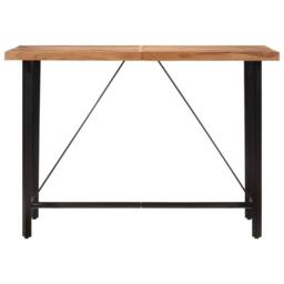 Berkfield Home Bar Table 150x70x107 cm Solid Wood Acacia & Iron in Brown - Size: 150 x 70 x 107 cm - thumbnail 2