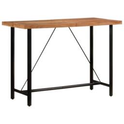 Berkfield Home Bar Table 150x70x107 cm Solid Wood Acacia & Iron in Brown - Size: 150 x 70 x 107 cm - thumbnail 1