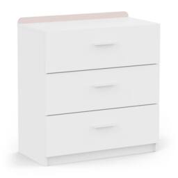 CALICOSY ARLO 3-Drawer Chest, White, 77 Cm Wide in White - thumbnail 3