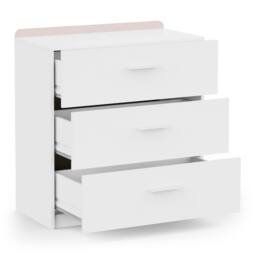 CALICOSY ARLO 3-Drawer Chest, White, 77 Cm Wide in White - thumbnail 4