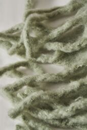 BHS Faux Mohair Tassle Throw in Green - Size: Small - thumbnail 2