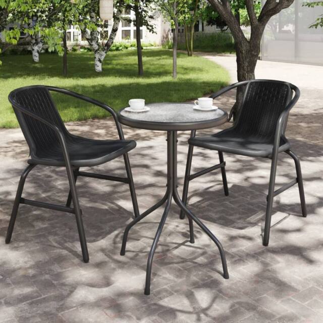 Berkfield Home Garden Table Ã˜50x71 cm Steel Anthracite in Black - Size: 50x71 cm - image 1