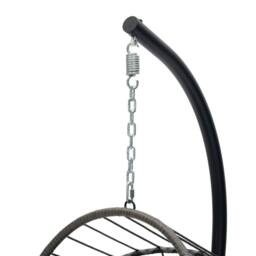 Living and Home Swing Hanging Egg Chair with Cushion and Headrest in Grey - thumbnail 6
