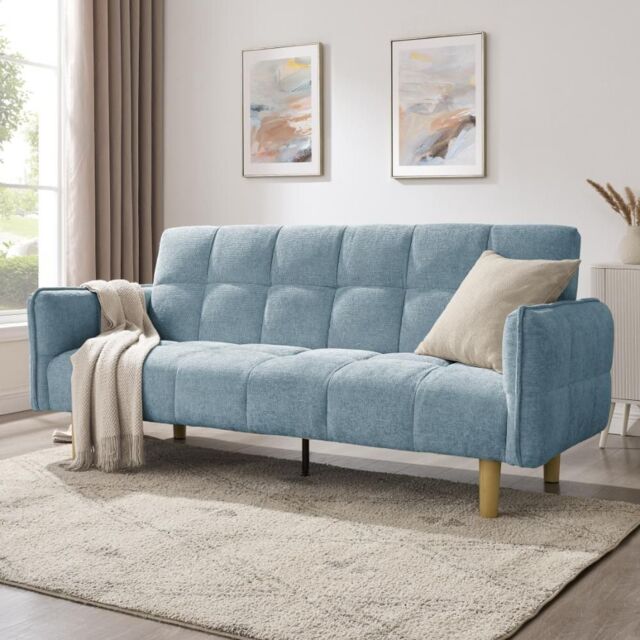 Home Detail Bergamot Sofa Bed in Blue - Size: 3 Seater - image 1