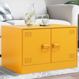 Berkfield Home Coffee Table Mustard Yellow 67x50x44 cm Steel - Size: 67 x 50 x 44 cm