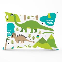 Warren Reed - Designer Baby Dinosaur Print Cushions in Green - Size: 60 cm x 60 cm - thumbnail 1