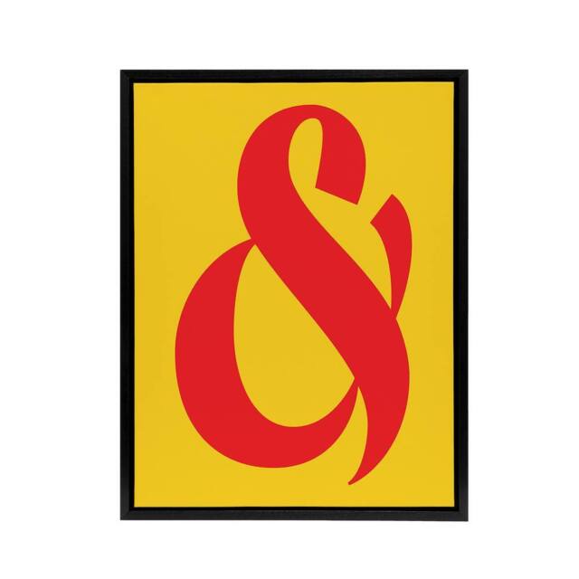 "Artery8 And Ampersand Symbol Yellow Red Vibrant Design Framed Canvas Art Print - Size: W12"" x H16""" - image 1