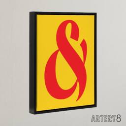 "Artery8 And Ampersand Symbol Yellow Red Vibrant Design Framed Canvas Art Print - Size: W12"" x H16""" - thumbnail 2