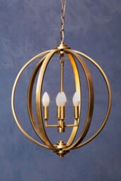 Orsina Antique Brass Pendant Light, Overlapping Ring Chandelier With 4 Lights, Metal Ceiling Light Fixture in Gold - thumbnail 3