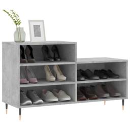 Berkfield Home Shoe Cabinet Concrete Grey 102x36x60 cm Engineered Wood - Size: 102 x 36 x 60 cm - thumbnail 3