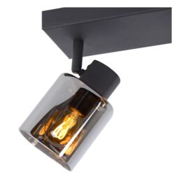 Lucide 'ALION' Dimmable Stylish Rotatable Indoor Ceiling Spotlight Bar 3xE14 in Black - thumbnail 4