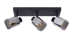Lucide 'ALION' Dimmable Stylish Rotatable Indoor Ceiling Spotlight Bar 3xE14 in Black - thumbnail 2