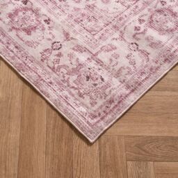 OHS Vintage Print Washable Rug Non Slip Floor Carpet Mat Runners in Pink - Size: 120 cm x 170 cm - thumbnail 6